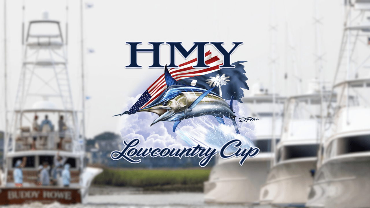 Cover image for the 2026 HMY Lowcountry Cup tournament showing a blue marlin and the event logo.