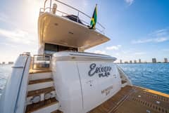 2017 Princess Yachts 88 Flybridge - Transom steps leading up from swim platform to aft deck