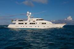 Well suited for both intimate family and large group charters, RENA offers luxurious accommodations, varied outdoor entertainment areas, and a large selection of water toys. At 145-feet long there is plenty of space to relax, unwind, socialize, or play depending on the mood ensuring you experience an unforgettable yacht charter vacation.

RENA accommodates 10-12 guests in five spacious staterooms each with ensuite bathrooms and state-of-the-art entertainment centers. Four are located on the lower level including a full-beam Master stateroom with a king-size bed and Jacuzzi tub as well as three guest staterooms. Each guest stateroom comes with queen and twin beds and Jacuzzi tubs while two of the guest rooms have Pullmans if needed. A spacious VIP stateroom with large windows is located on the main deck, featuring a king bed and Jacuzzi tub.

For those wanting to enjoy the sun and the stunning vistas of the Bahamas, RENA provides ample outdoor living areas including a bilevel sundeck with plenty of seating and lounging space; a spacious aft deck perfect for al-fresco dining with lounge chairs that offer a prime spot for sunset cocktails; and bow seating where you can enjoy an uninterrupted serene morning with coffee in hand.

For on water enjoyment, RENA&rsquo;s wide selection of onboard toys offer activities for guests of all ages to enjoy. From watersports to fishing to relaxing on the beach, RENA and her highly experienced crew has you covered.