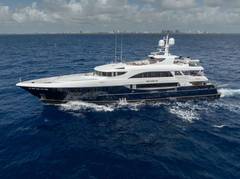 MISS CHRISTINE was christened in 2006 and built by Trinity Yachts. She has been impeccably maintained through the years and recently refit.MISS CHRISTINE features a dark cherry wood interior. Her highly customized interior features custom accents and artwork in ceiling panels of the main salon and sky lounge, a custom artwork piece in the dining salon and handpicked inlaid marble throughout her interior and master bathrooms. At 157&rsquo; long and 28&rsquo; wide, her interior and exterior offer guests abundant space along with luxurious surroundings. The shallow draft of 7&rsquo; makes her a top pick for cruising in the Bahamas. MISS CHRISTINE is equipped with an ultra-modern stabilization system which reduces the roll motion while underway and at anchor. This ensures guests are comfortable at all times on board. The main salon offers a lounging area with entertainment system as well as formal dining forward. The sky lounge layout includes a full sit down bar, game table and comfortable living room area. The aft deck on the main salon level has a beautiful wood table for dining and access to the swim platform and all of the water toys. On the sky lounge many fun themed dinner parties happen at the enormous round table for 12 and there are also aft lounging areas and stairs to the sun deck. The Jacuzzi on the sun deck is a popular guest area and there are sun beds surrounding, a dining option, gym equipment, an assortment of water toys. MISS CHRISTINE operates with a crew of 9 who have many years of charter experience and several charter groups that have returned for multiple charters.