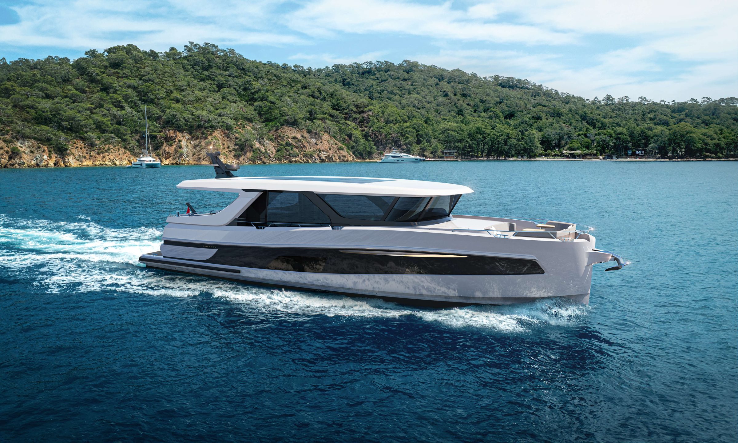 Steeler Enigma 59 motor yacht exterior