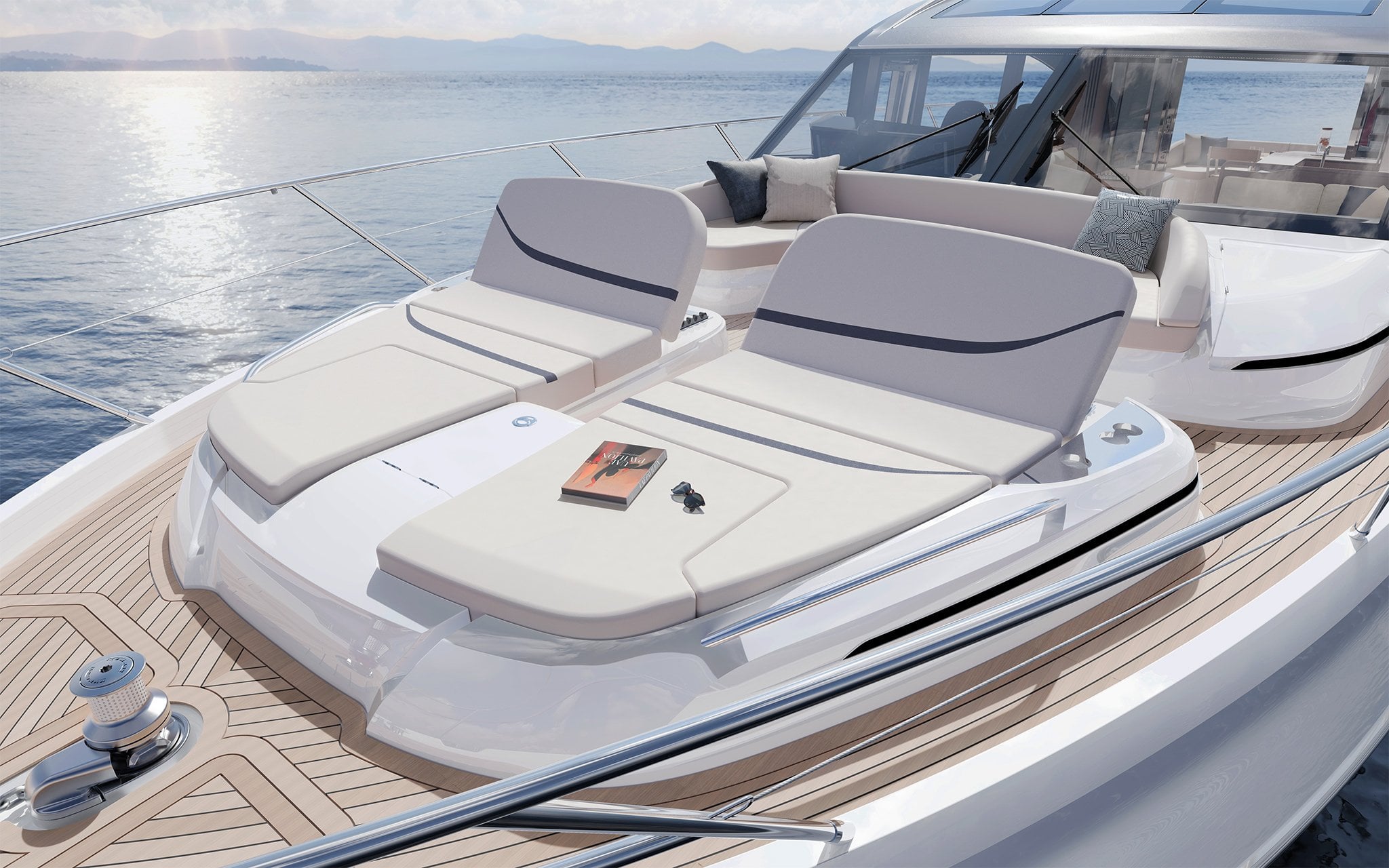 Princess S65 - s65-new-foredeck-backrest-up-exterior