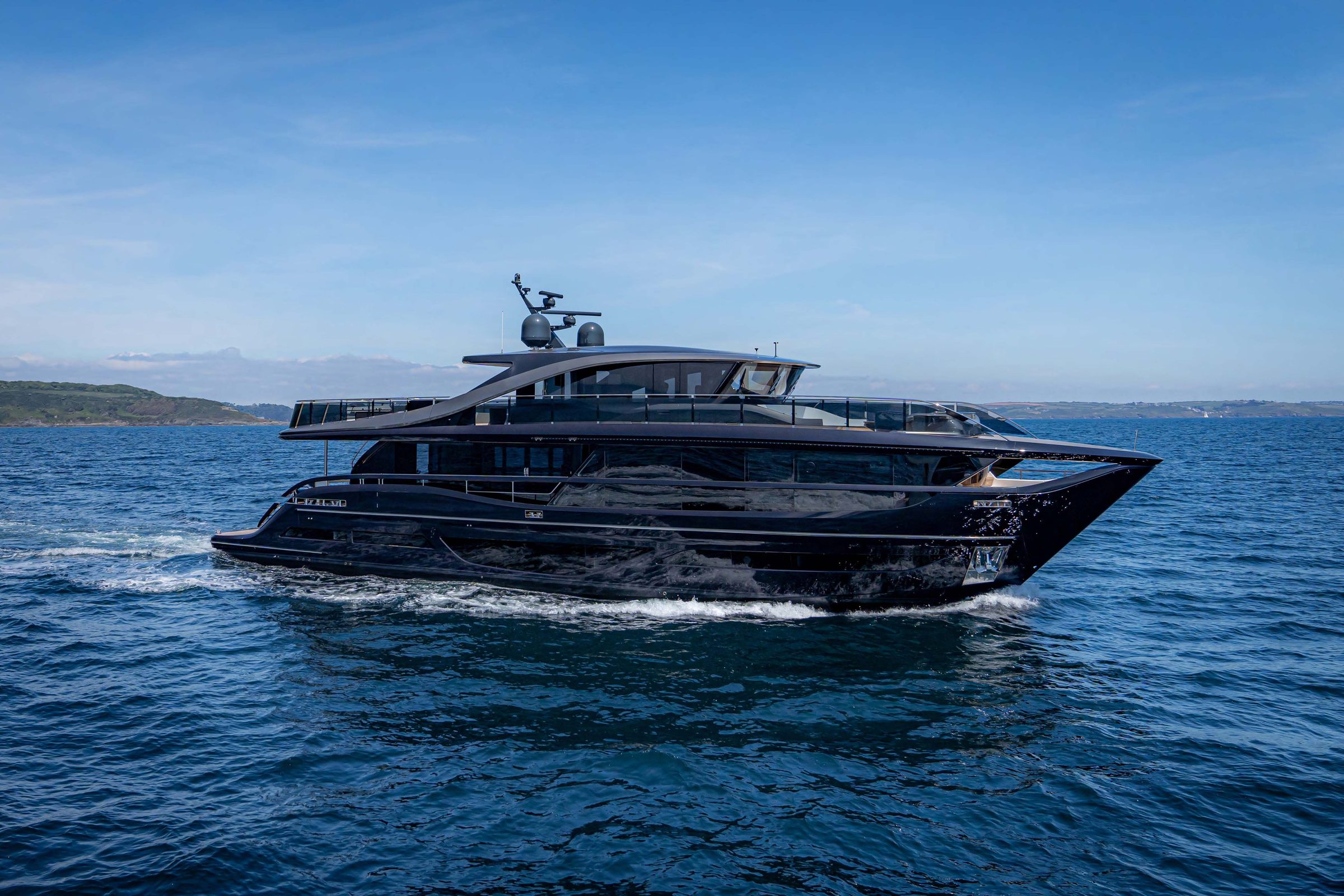 Princess X95 Vista - x95-exterior-blue-hull-sea-trial-1-1