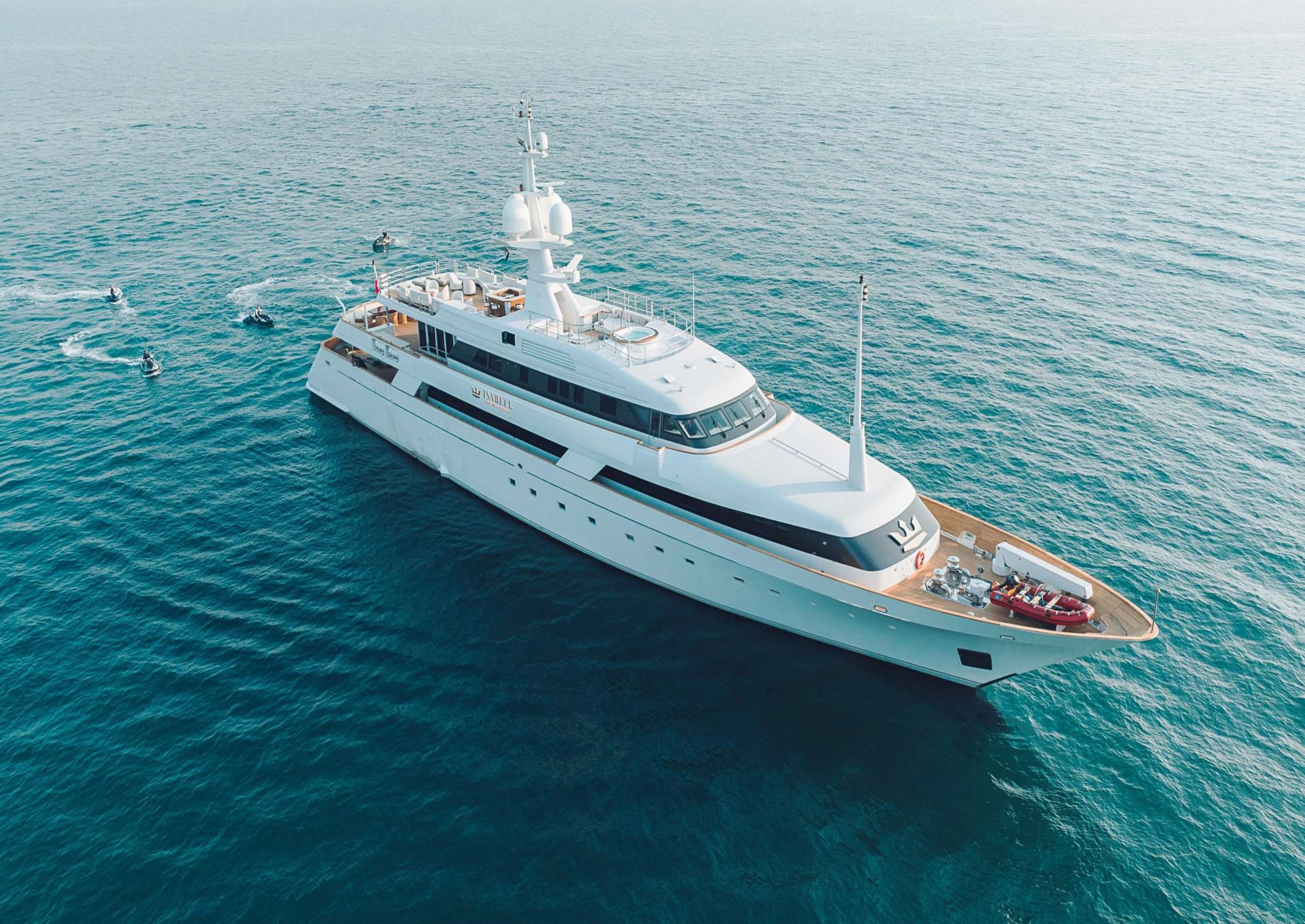 ISABELL PRINCESS OF THE SEA epitomises the timeless elegance and finesse of a classic yacht. Completing a €15 million refit in 2026, her interior has undergone a meticulous transformation to meet contemporary standards and expectations. The Master Suite is a haven of luxury, featuring a spacious main bedroom with dedicated lounge and bathroom complex, an expansive walk-in wardrobe equipped with storage for clothing and footwear plus a well-appointed office space. The bridge deck boasts a charming VIP cabin, while the lower deck houses four cabins - two doubles and two twins, with the latter each offering pullman beds. ISABELLPRINCESS OF THE SEA feels akin to stepping onto a brand-new yacht while preserving the historic legacy of a vessel once graced by royalty. She will be leaving for the Med mid-June 2026, and be available for Charter from the end of that month onwards. Whilst actual pictures of the interior of the Vessel are not currently available due to still being under construction, the following shows how she will look and the investment made