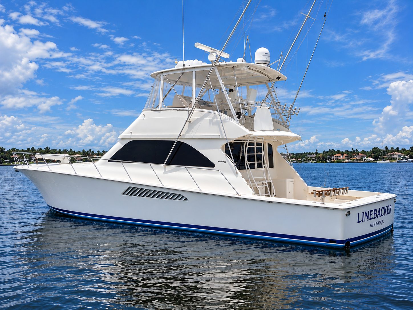2006 57' 5" Viking 56 Convertible - Convertible sportfishing yacht viewed from the port bow while afloat
