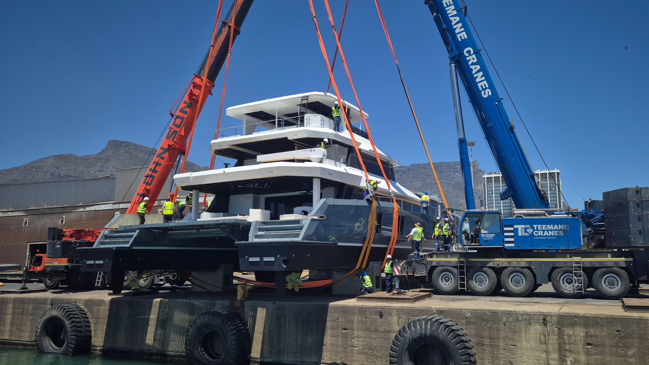 The Launch of the Two Oceans 870 Power Catamaran