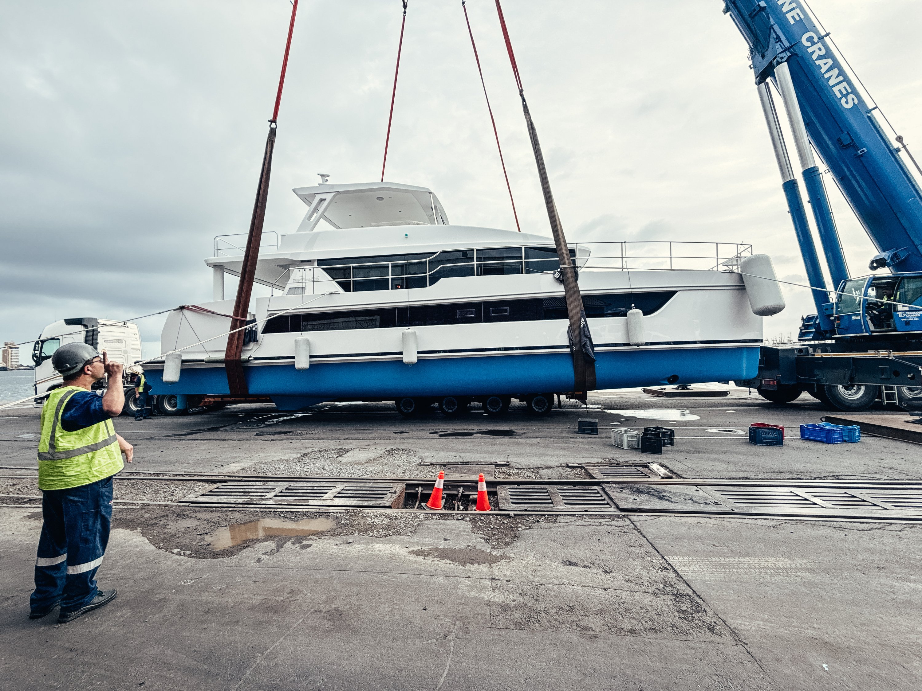 Discover Hull #008 of the Two Oceans 555 Power Cat at the Discover Boating Miami International Boat Show