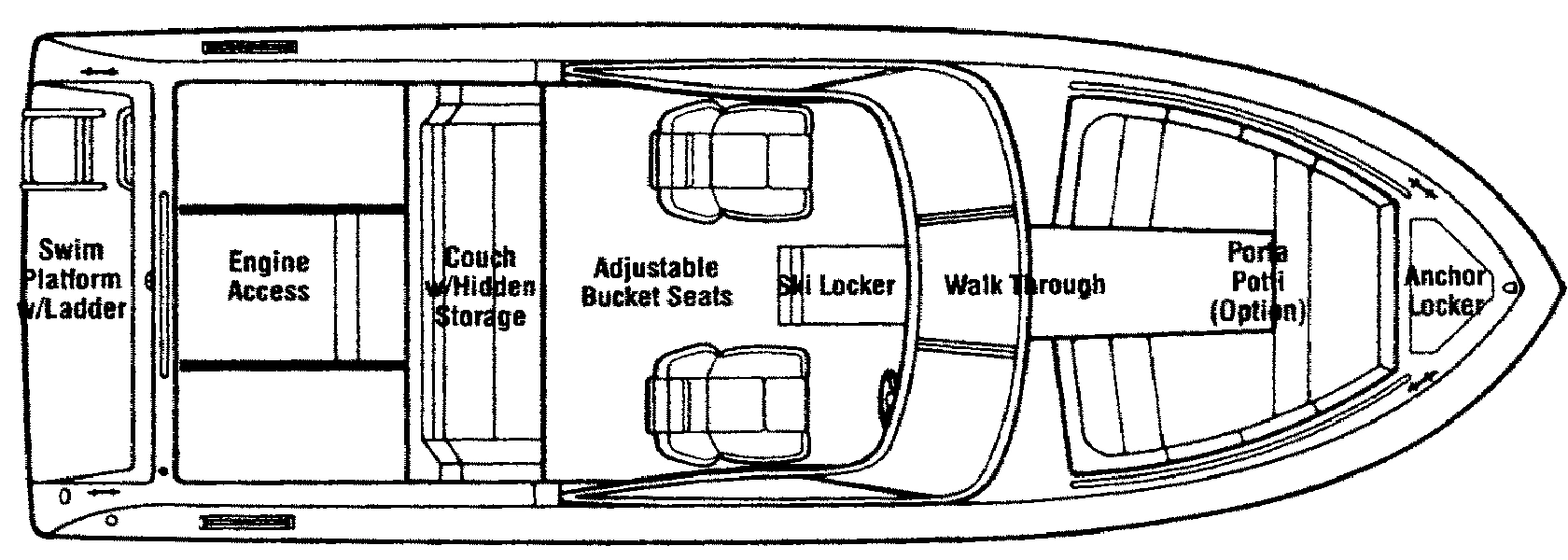 Four Winns 220 Horizon floor plan