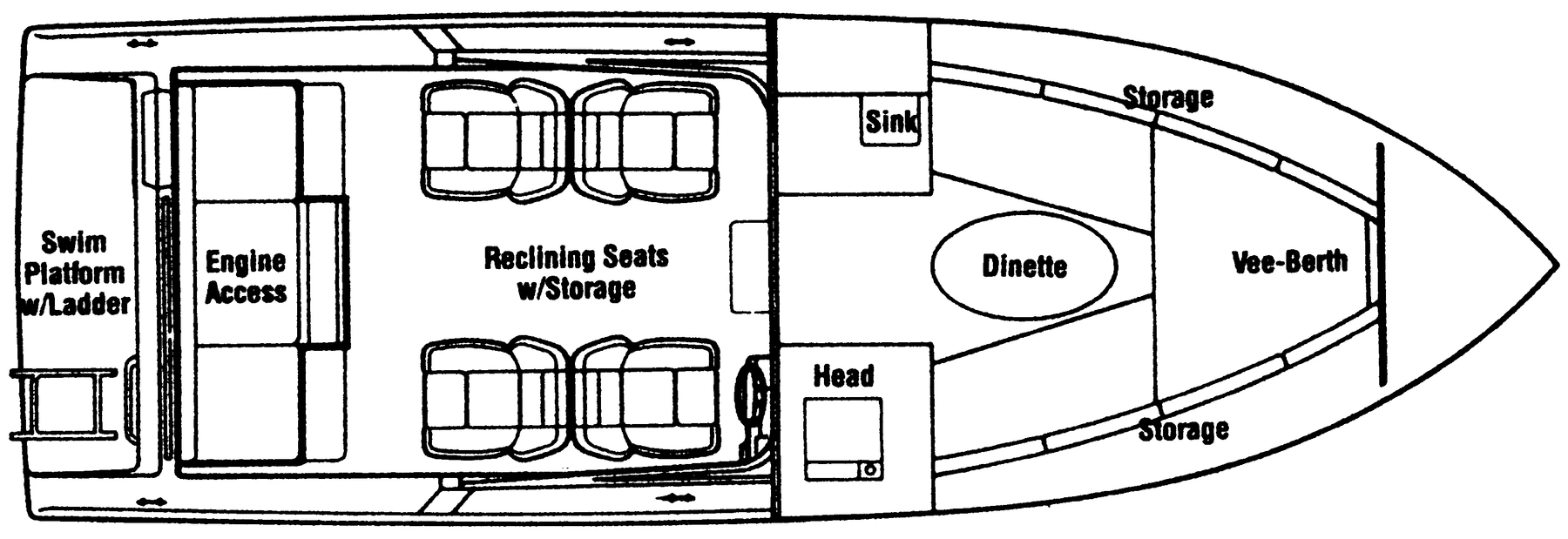 Four Winns 255 Sundowner floor plan