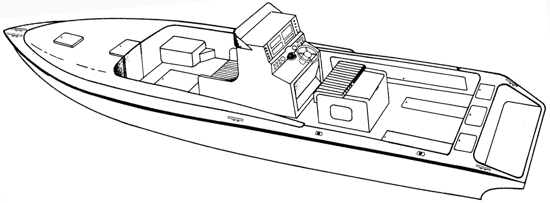 Marlin 350 Cuddy floor plan — Cuddy Layout