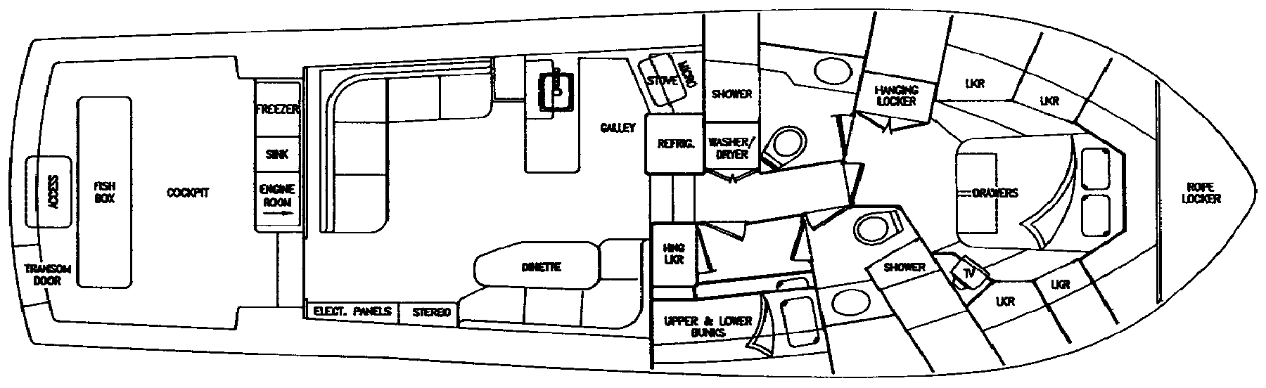 Viking Yachts 47 Convertible floor plan