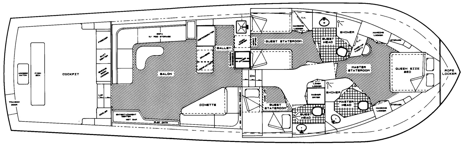 Viking Yachts 57 Convertible floor plan