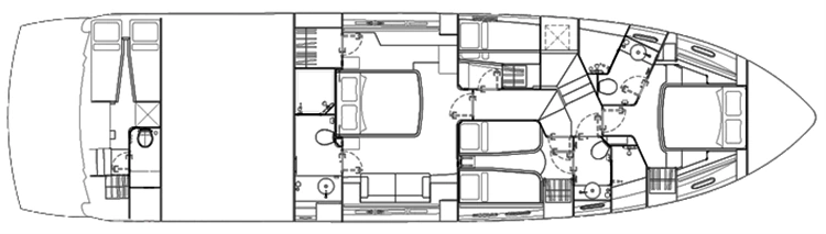 Sunseeker Yachts Manhattan 63 floor plan