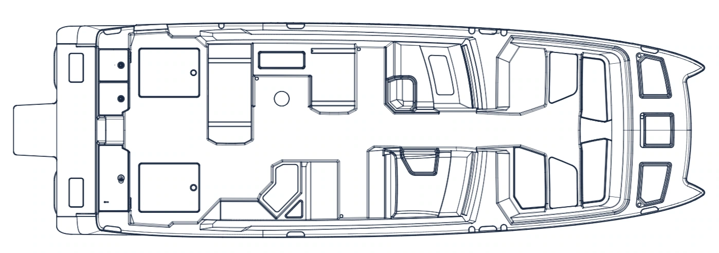 World Cat 400 DC-X Dual Console floor plan