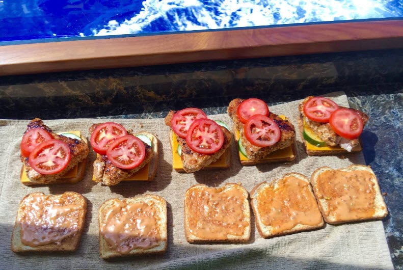 Cooking on a yacht