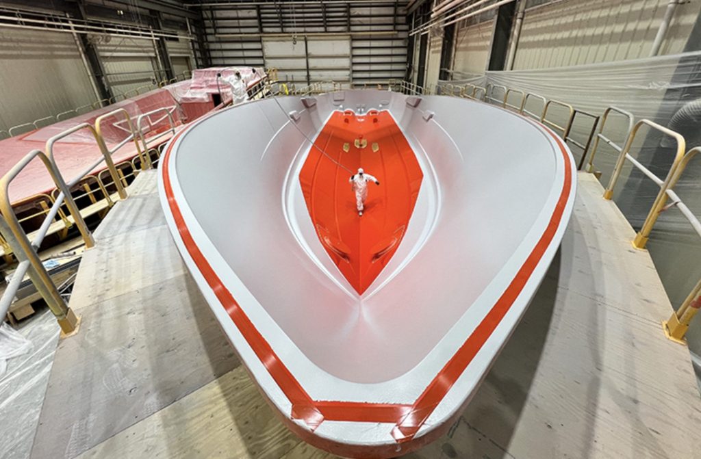 Viking 90 sportfish build process.