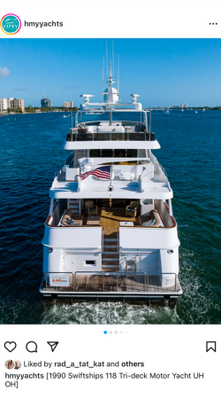 View IG Post - 1990 Swiftships 118 Tri-deck Motor Yacht UH OH