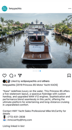 View IG Post - 2019 Princess 85 Motor Yacht KAOS