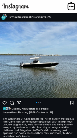 View IG Post - 1998 CONTENDER 31 