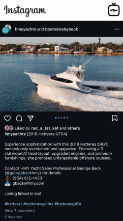 View IG Post - 2018 HATTERAS GT54 