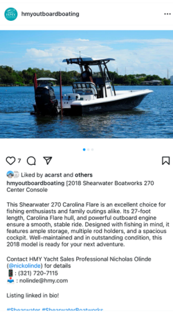 View IG Post - 2018 Shearwater Boatworks 270 Center Console