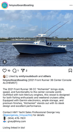 View IG Post - 2021 Front Runner 36 Center Console ALCHEMIST
