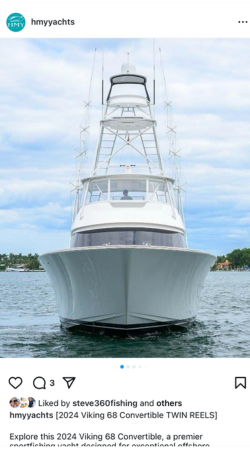 View IG Post - 2024 Viking 68 Convertible TWIN REELS