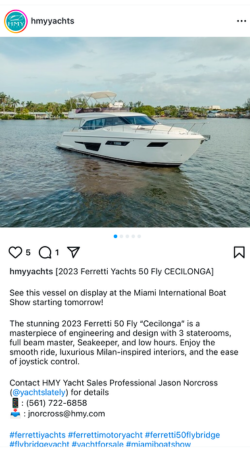 View IG Post - 2023 Ferretti Yachts 50 Fly CECILONGA