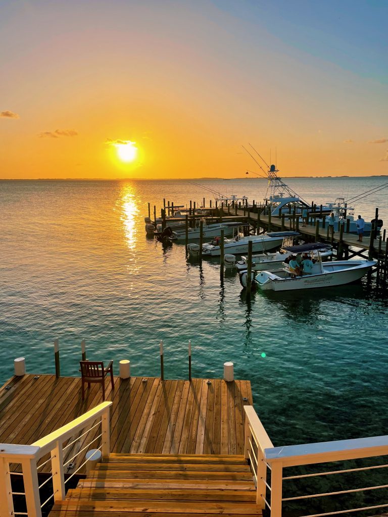 Sunset at Firefly outdoor bar in the Bahamas. 