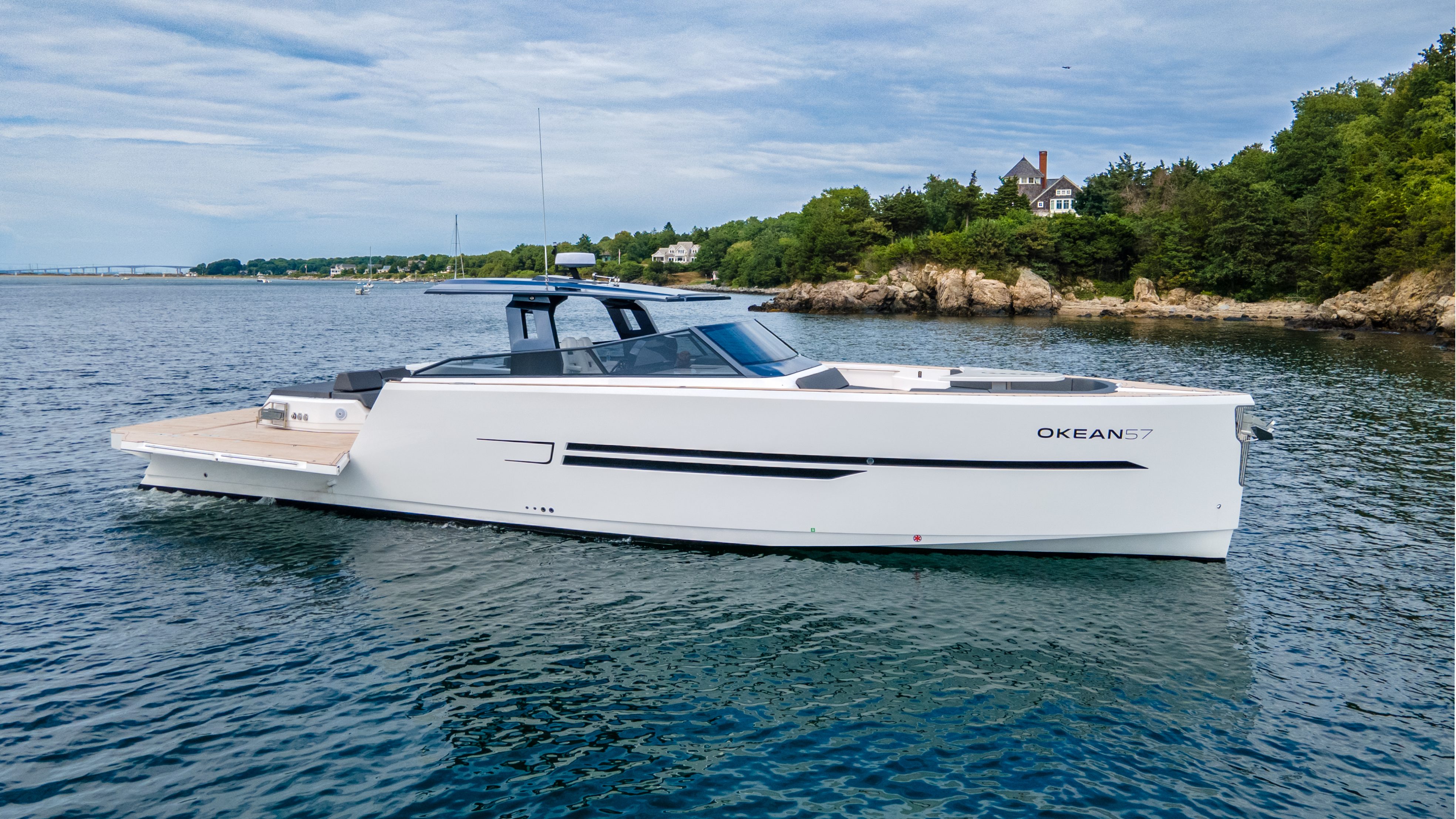 OKEAN 57 starboard exterior with sides lowered