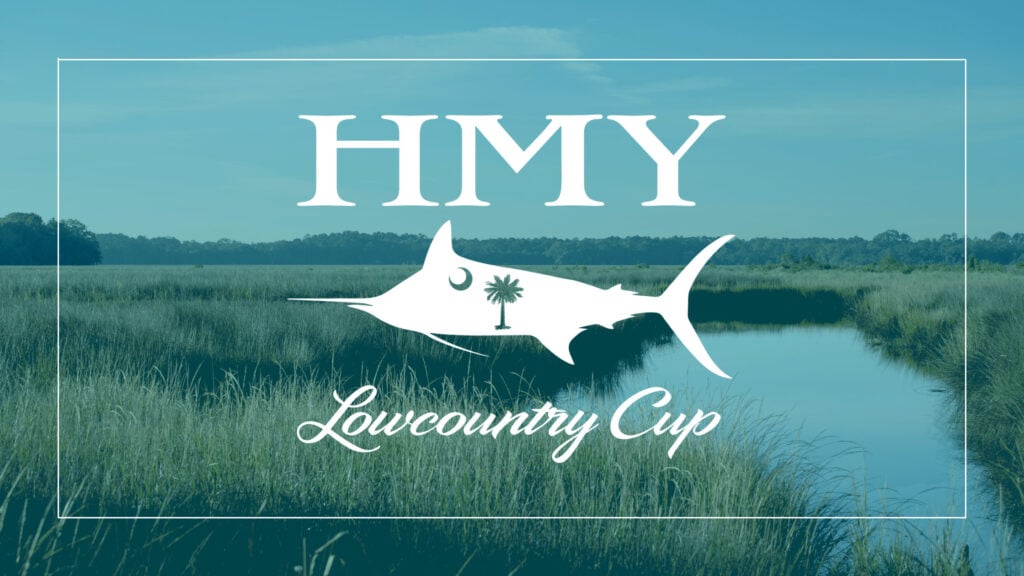 MY Lowcountry Cup Billfishing Tournament 2023 Event Cover Image with HMY Tournament Logo over a photo of marshland.